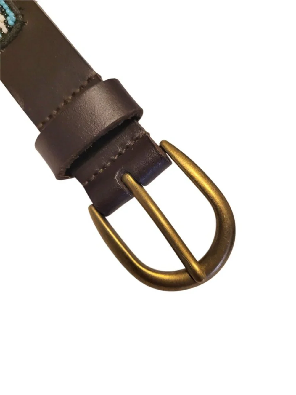 Lucky Brand Boho Beaded Leather Belt